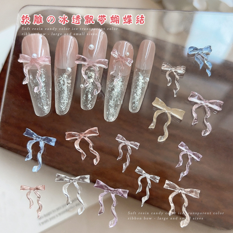 Nail Art Ice Blue - 30 pçs fada gelo transparente rosa