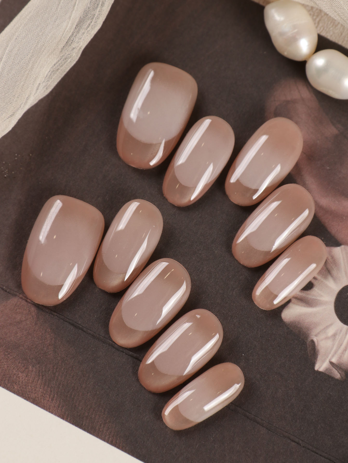 Nail Art French Nails - 10 Unidades de Unhas Postiças Curtas