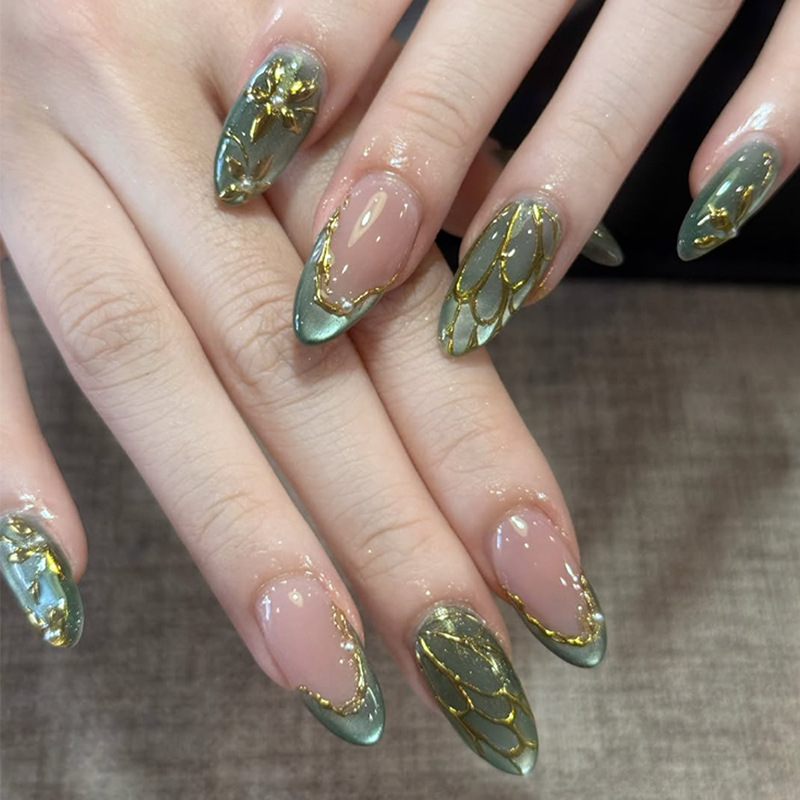 Nail Art French Nails - 24 Unidades de Unhas Postiças Olho