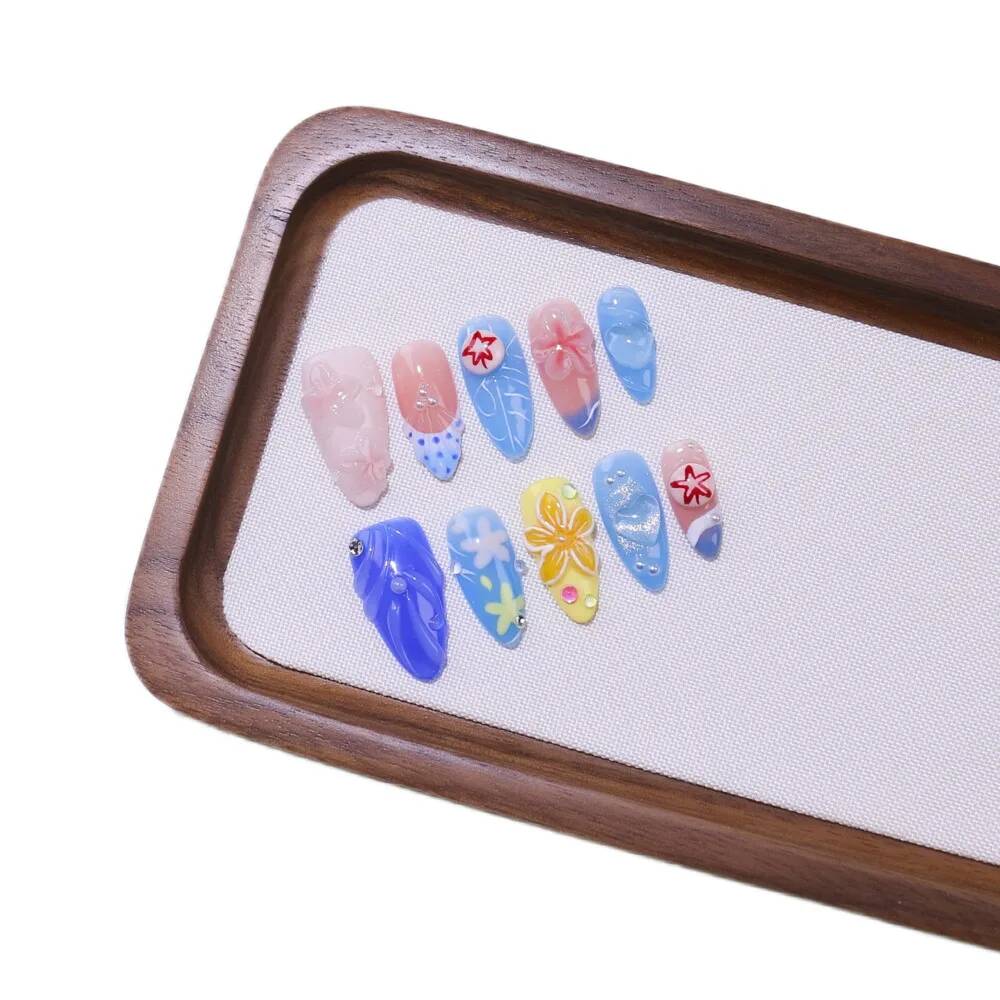Nail Art Ice Blue - Unhas Postiças de Luxo em Formato
