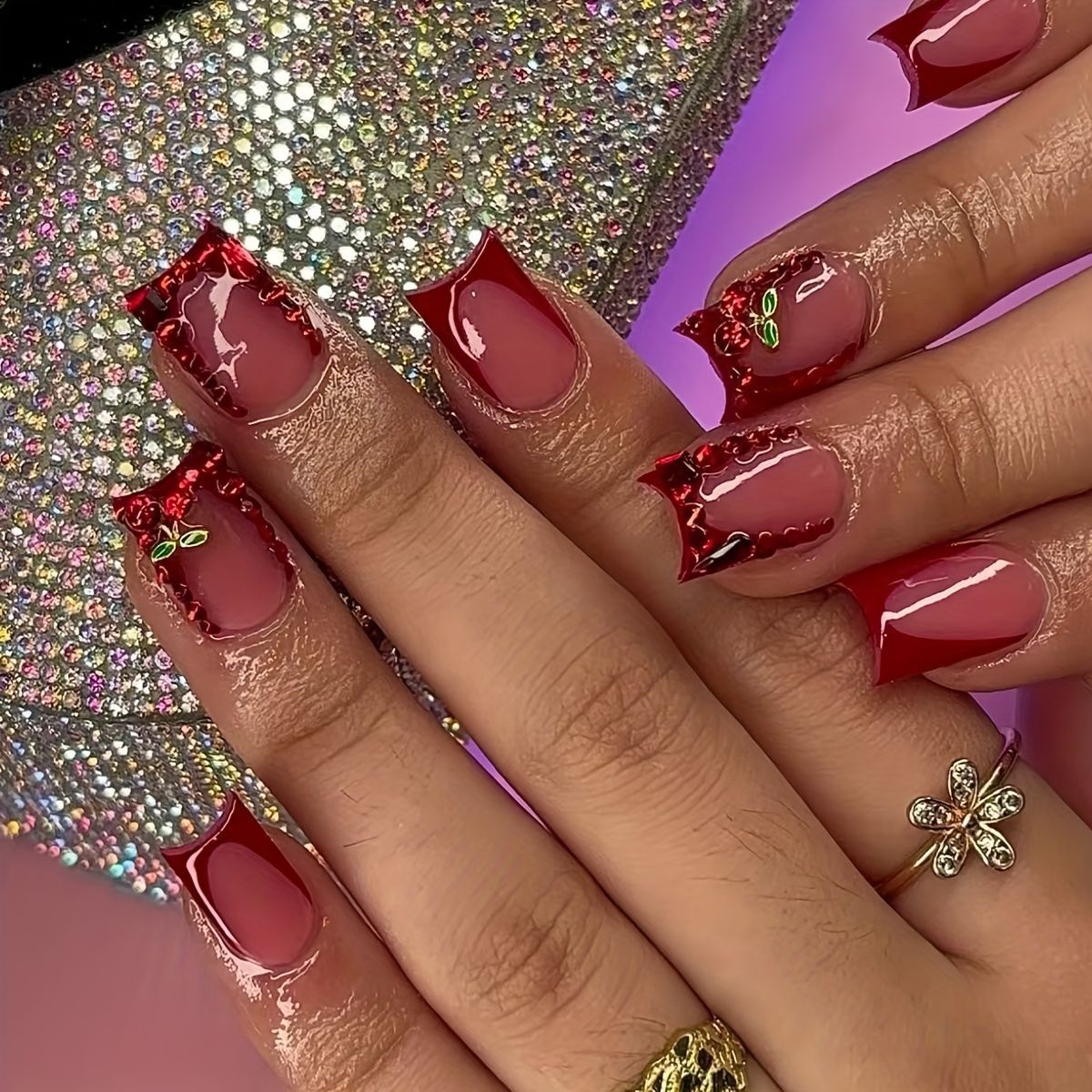 Nail Art French Nails - 24 pçs terminado unhas falsas francês