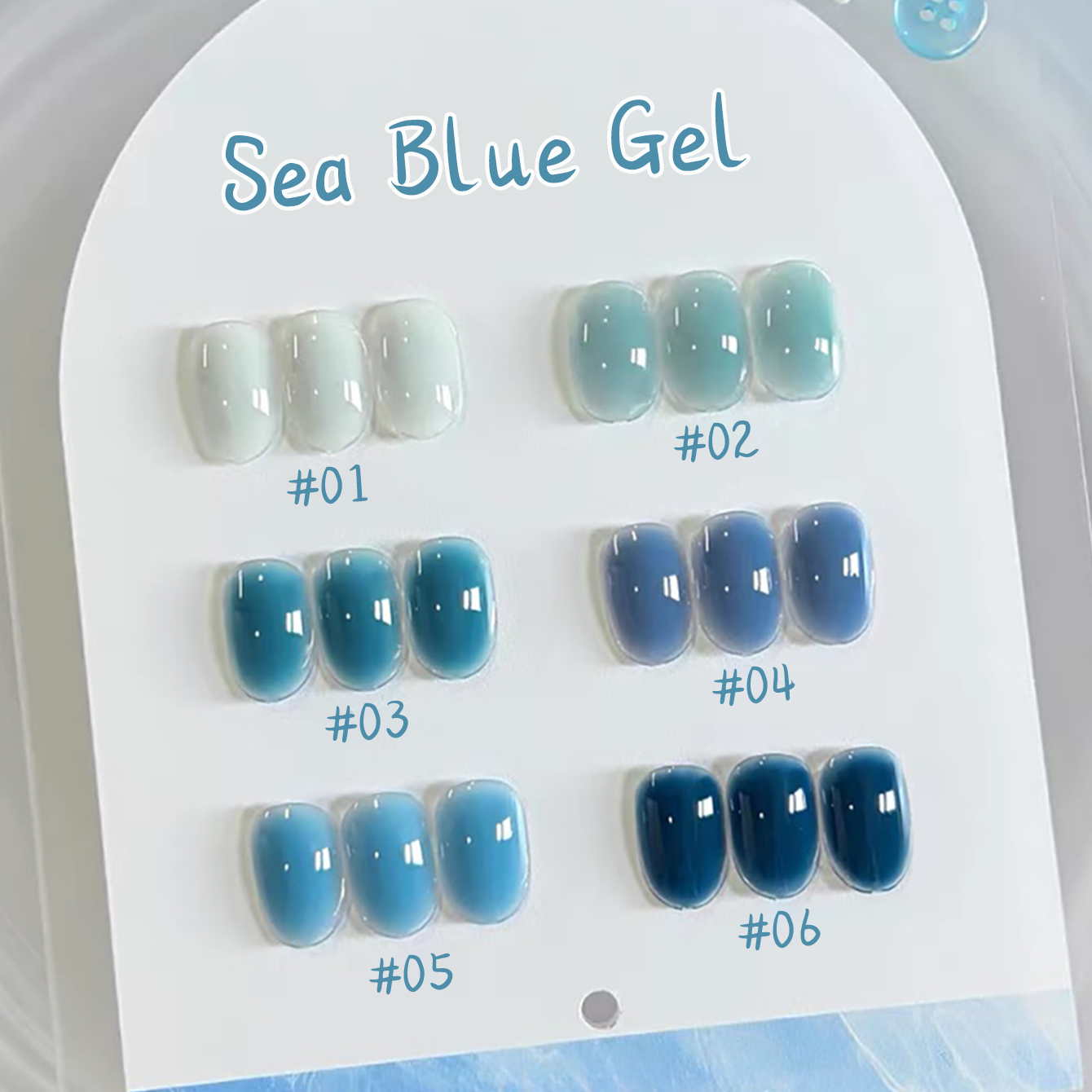 Nail Art Ice Blue - 1-10 unidades WS Ice Transparent Blue