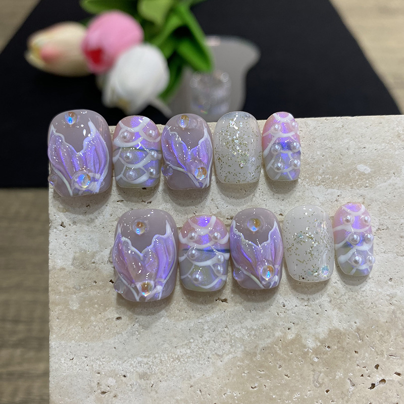 10 peças de Unhas Postiças Bor - Nail Art French Nails avaliação e preço