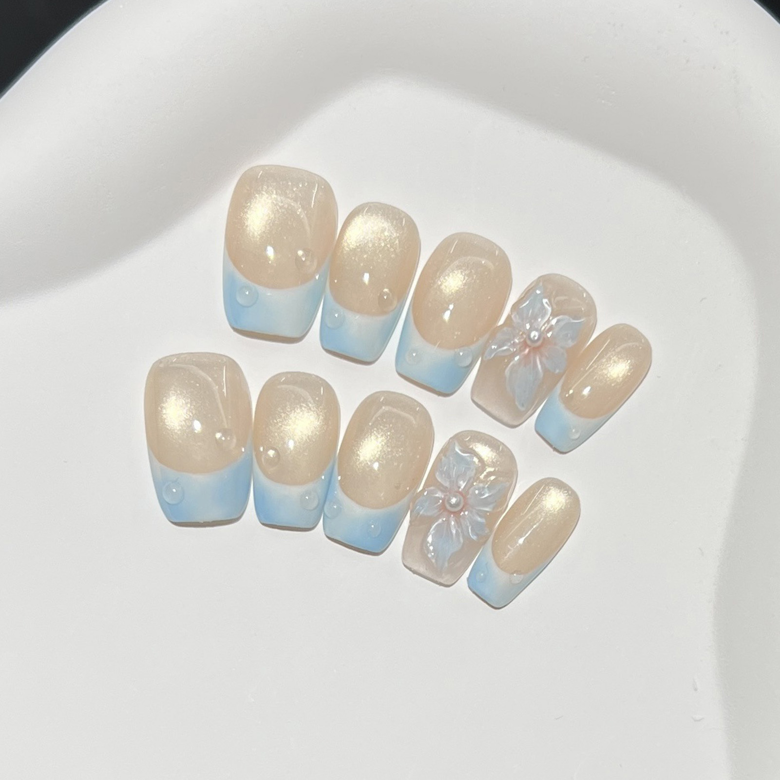 10 peças de unhas postiças cur - Nail Art French Nails avaliação e preço