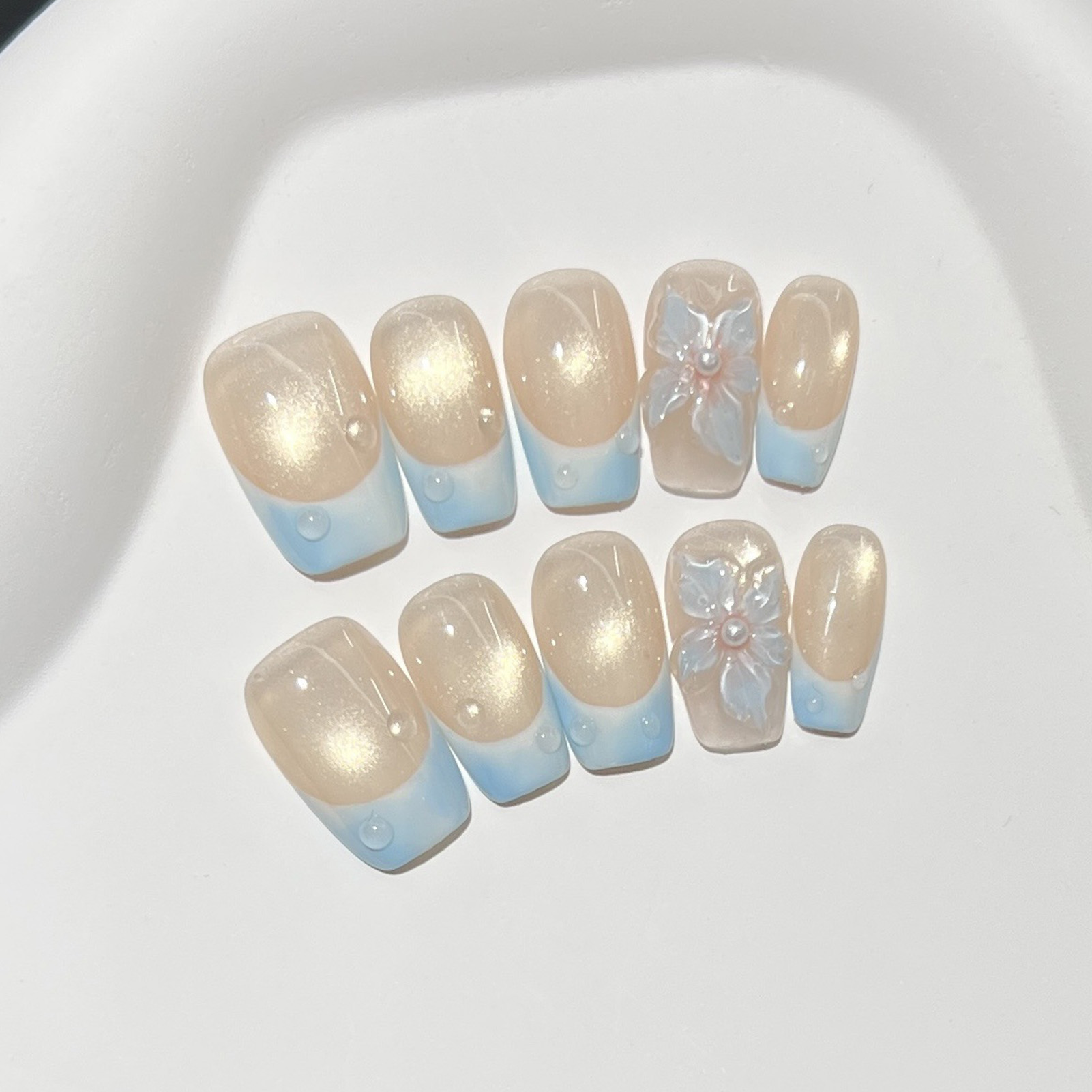 10 peças de unhas postiças cur - Nail Art French Nails avaliação e preço