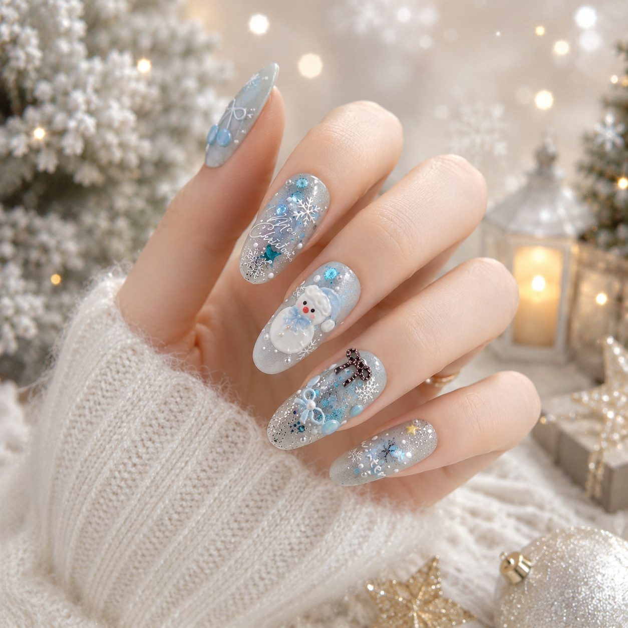 Adesivo de Unhas de Natal, Inv - Nail Art Ice Blue avaliação e preço