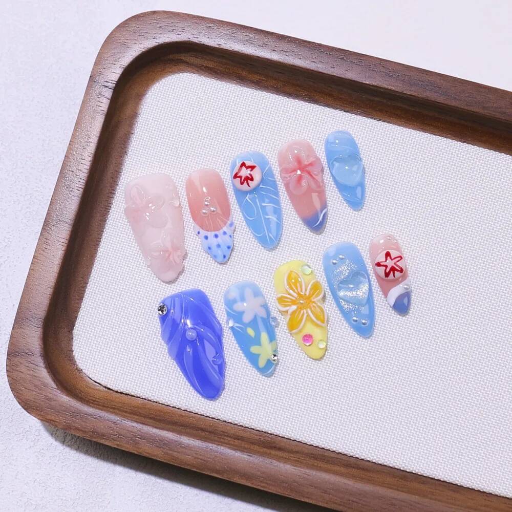 Unhas Postiças de Luxo em Form - Nail Art Ice Blue avaliação e preço