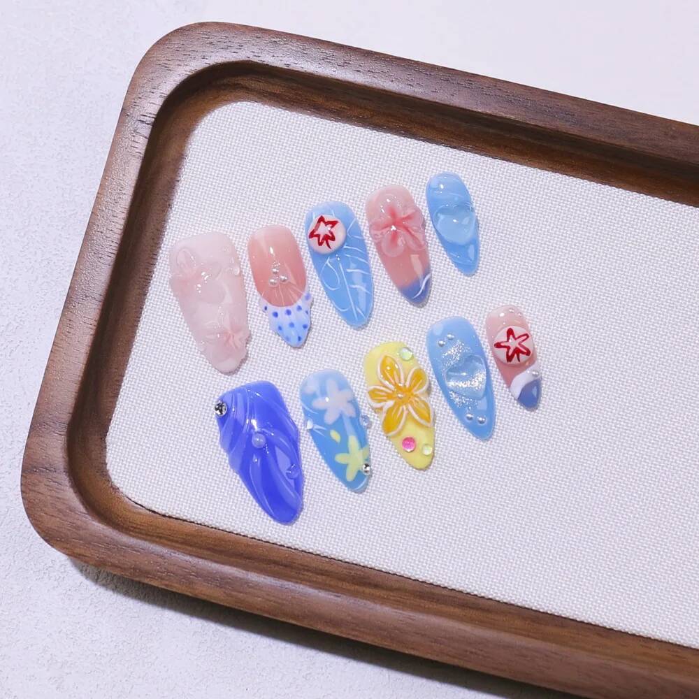 Unhas Postiças de Luxo em Form - Nail Art Ice Blue avaliação e preço