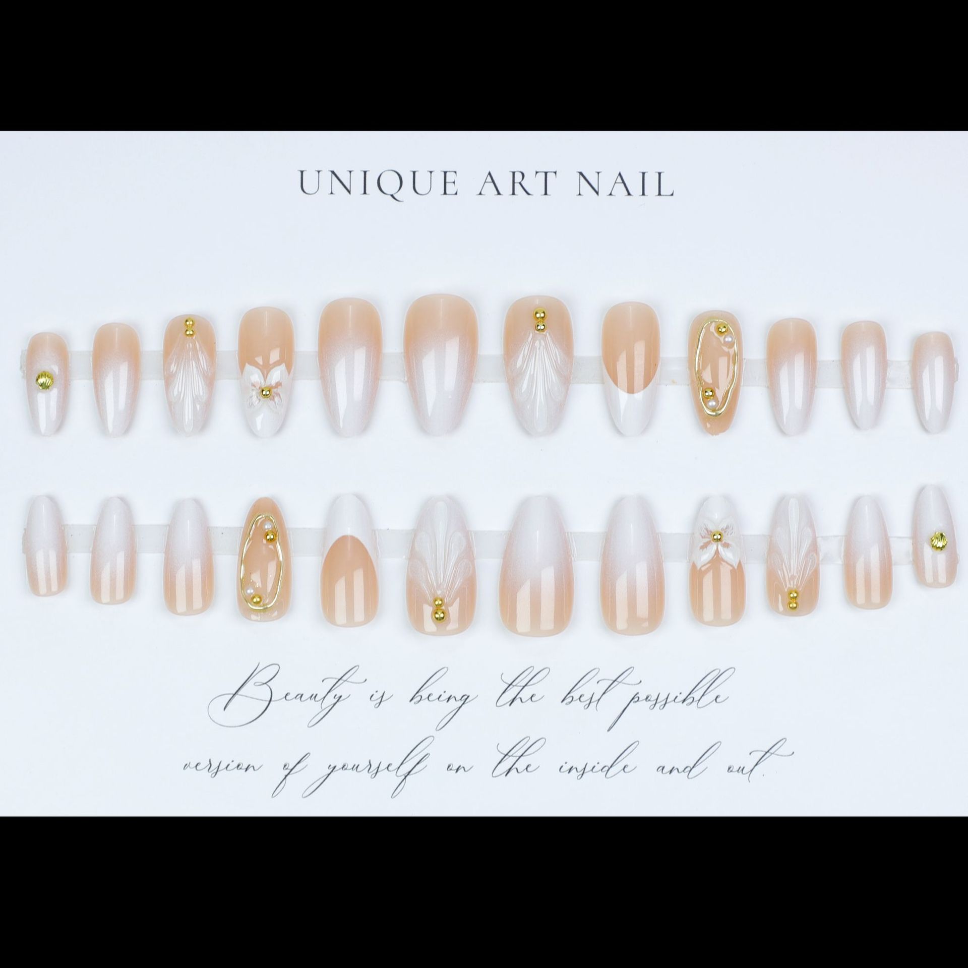 Unhas postiças 3D para mulhere - Nail Art French Nails avaliação e preço