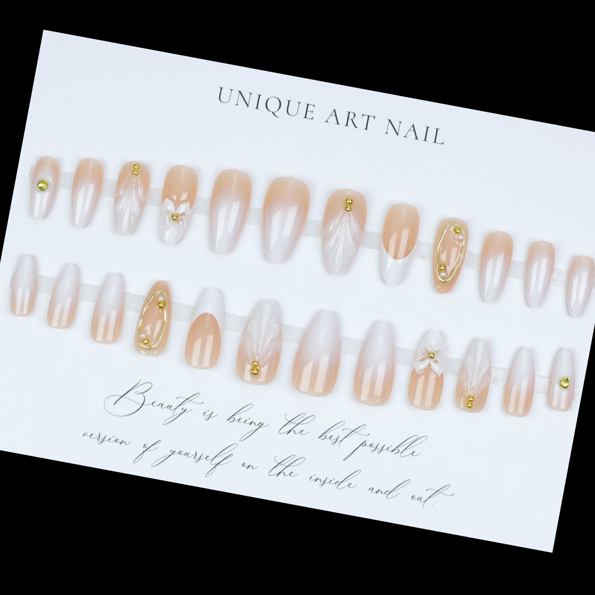Unhas postiças 3D para mulhere - Nail Art French Nails avaliação e preço