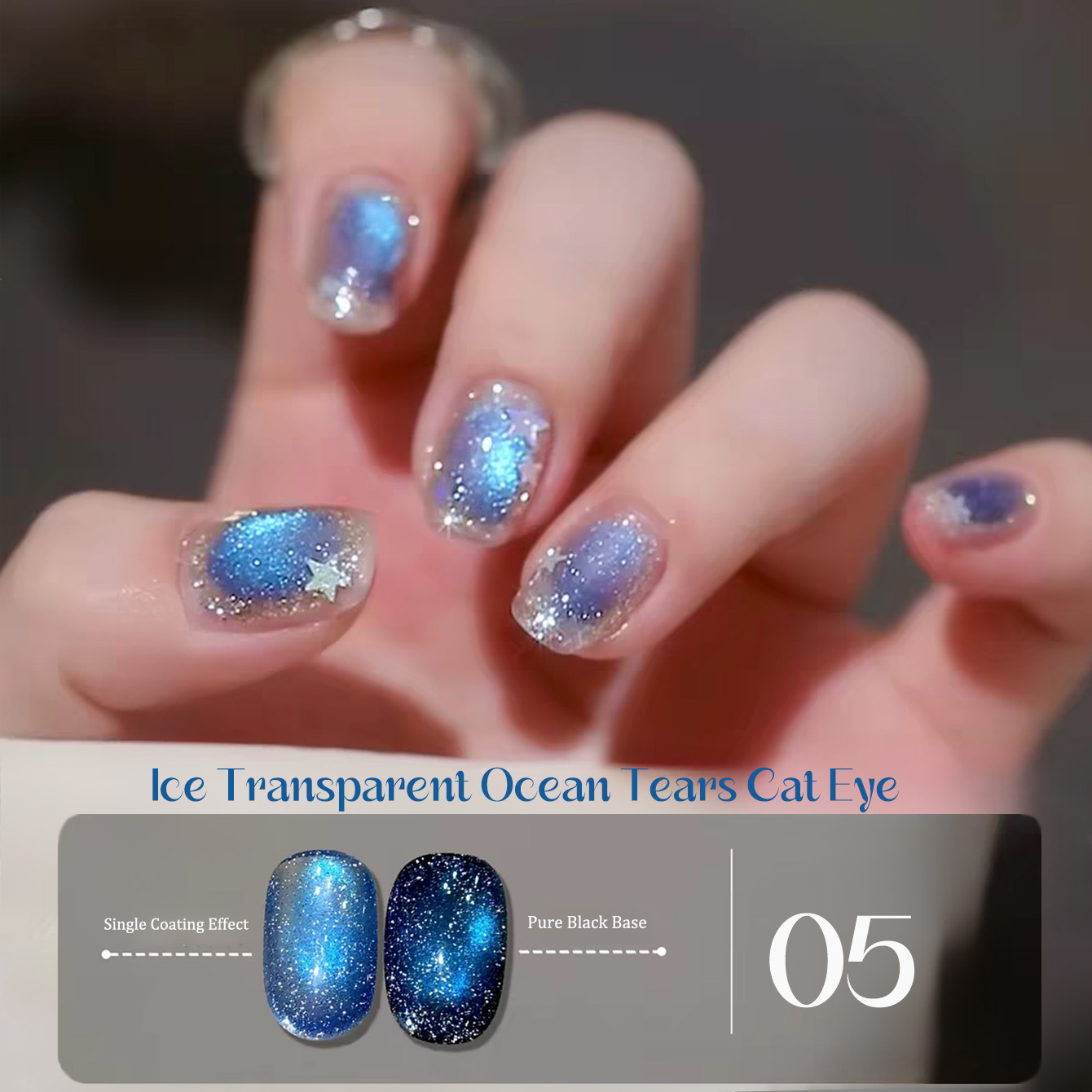 SHAKA 1-8 peças Popular de Ver - Nail Art Ice Blue avaliação e preço