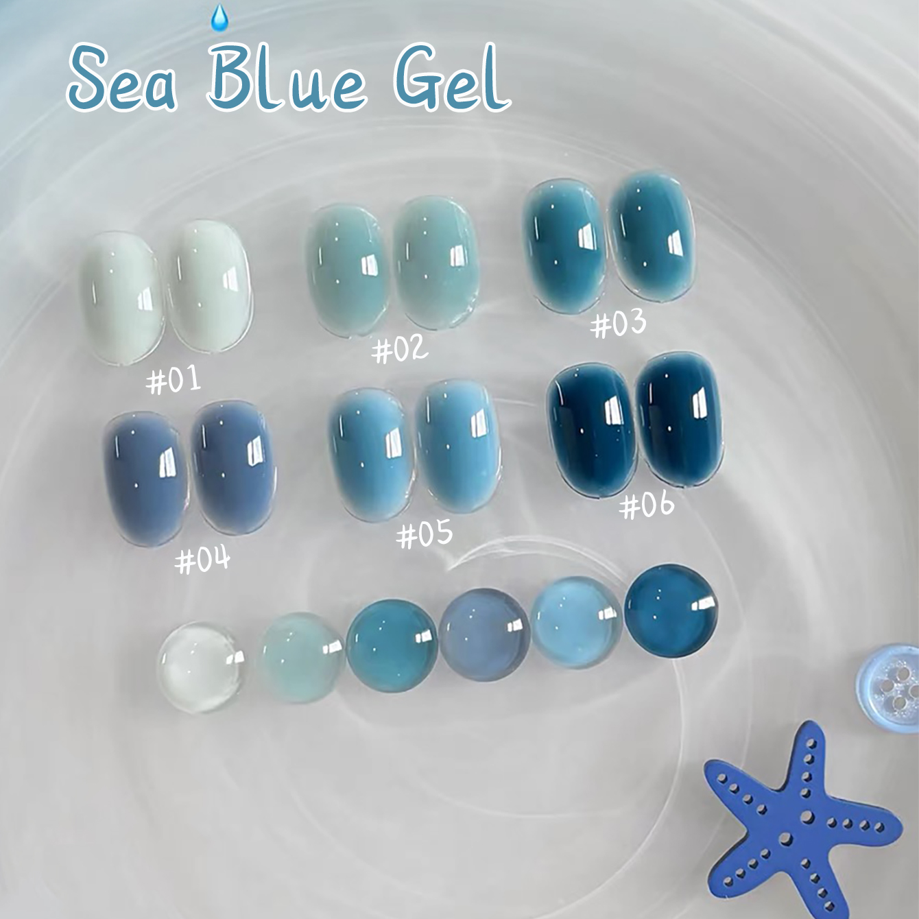 1-10 unidades WS Ice Transpare - Nail Art Ice Blue avaliação e preço