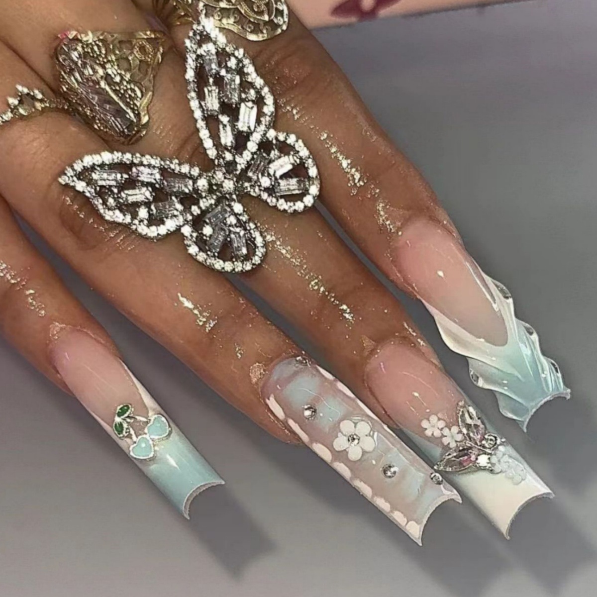 24 pçs flor imprensa em unhas  - Nail Art French Nails avaliação e preço